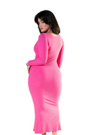 Vestido modelador de manga comprida