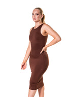 Vestido longo modelador sem mangas